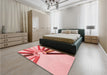 Patterned Red Rug in a Bedroom, pat809rd