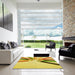 Machine Washable Transitional Bold Yellow Rug in a Kitchen, wshpat809yw