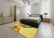 Patterned Bold Yellow Rug in a Bedroom, pat809yw