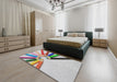 Patterned Gray Novelty Rug in a Bedroom, pat809