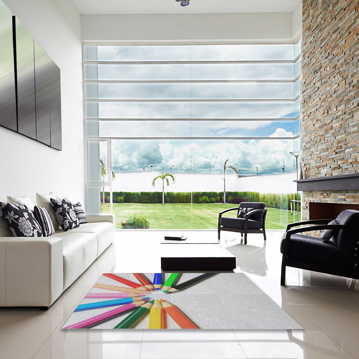 Square Machine Washable Transitional Gainsboro Gray Rug in a Living Room, wshpat809