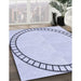 Patterned Lavender Blue Rug in Family Room, pat81blu
