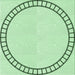 Round Patterned Mint Green Rug, pat81grn