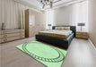 Patterned Mint Green Rug in a Bedroom, pat81grn
