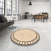 Round Patterned Peru Brown Rug in a Office, pat81org