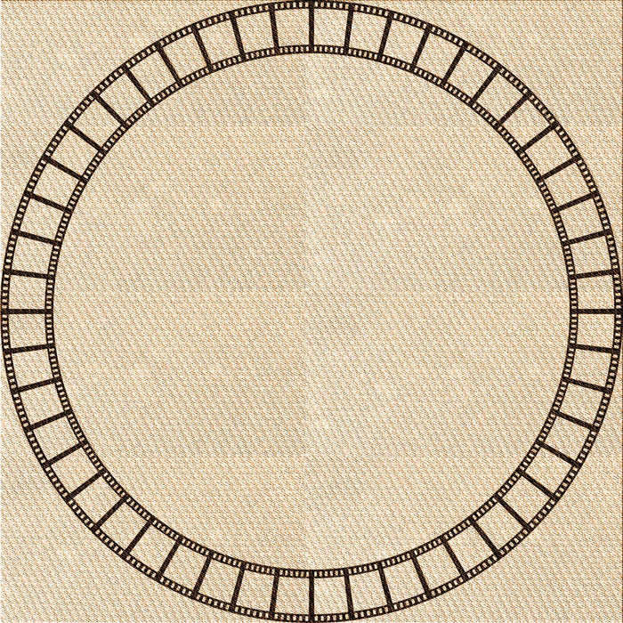Round Patterned Peru Brown Rug, pat81org