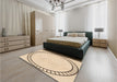 Patterned Peru Brown Rug in a Bedroom, pat81org