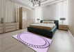 Round Machine Washable Transitional Orchid Purple Rug in a Office, wshpat81pur