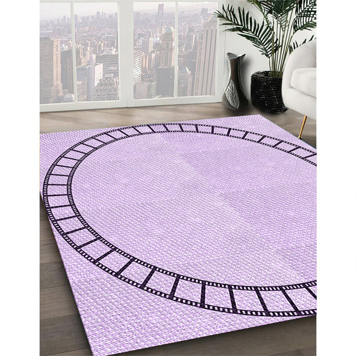 Patterned Orchid Purple Rug in Family Room, pat81pur