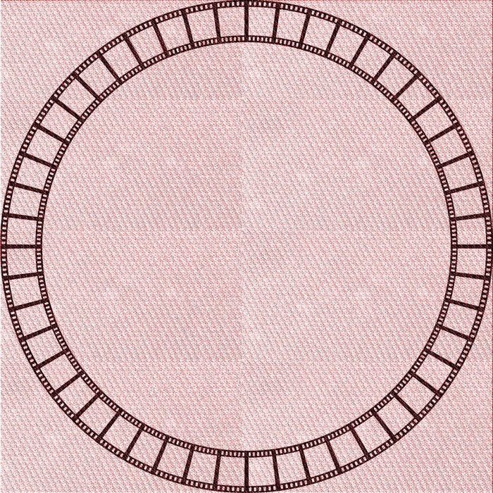 Round Patterned Pink Rug, pat81rd