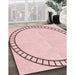 Patterned Pink Rug in Family Room, pat81rd