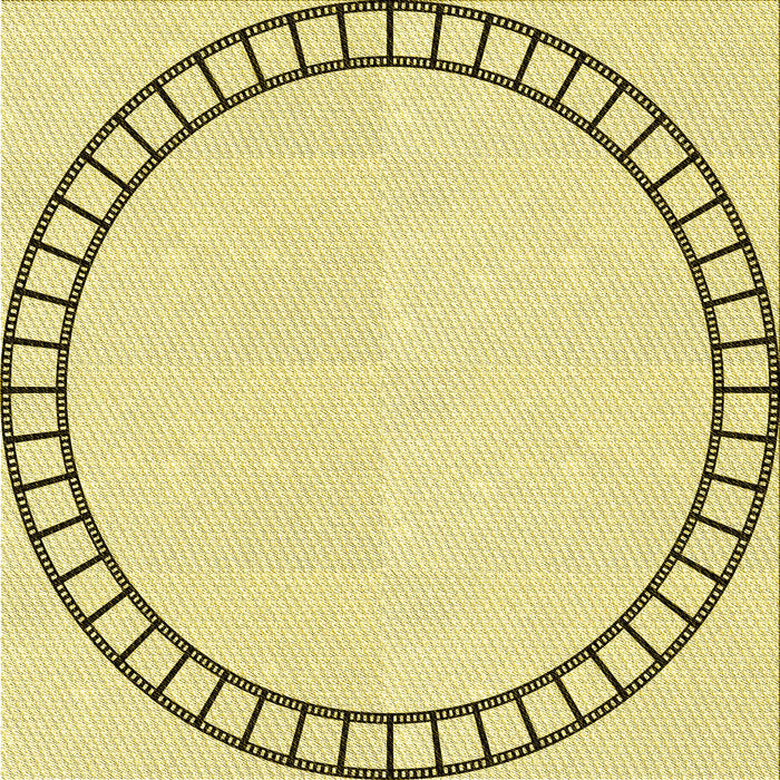 Round Patterned Sun Yellow Rug, pat81yw