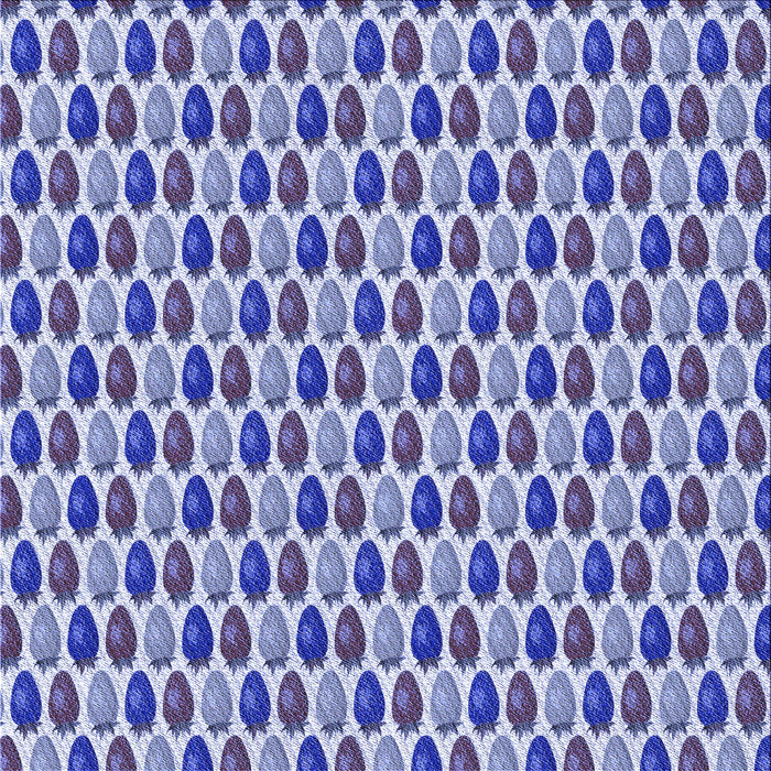 Round Patterned Blue Rug, pat811blu