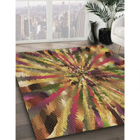 Patterned Orange Gold Rug, pat812brn