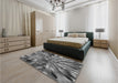 Patterned Gray Rug in a Bedroom, pat812gry