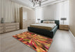 Patterned Orange Rug in a Bedroom, pat812org