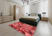 Patterned Red Rug in a Bedroom, pat812rd