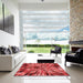 Square Patterned Red Rug in a Living Room, pat812rd