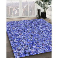 Patterned Sky Blue Rug, pat813blu