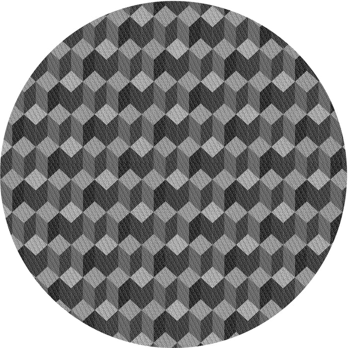 Square Patterned Black Rug, pat814gry