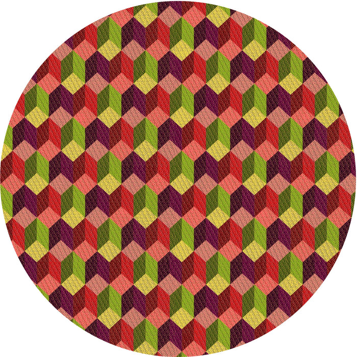 Square Patterned Red Rug, pat814org