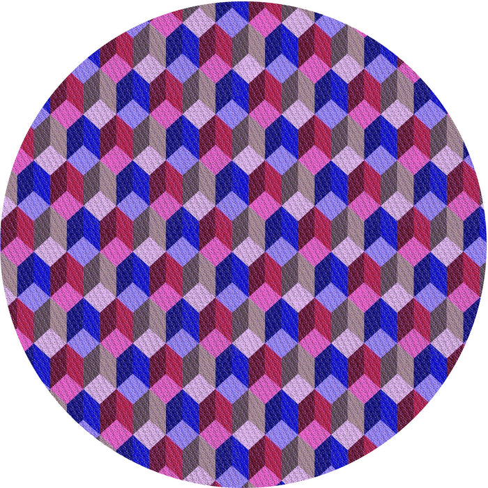 Square Patterned Dark Magenta Purple Rug, pat814pur