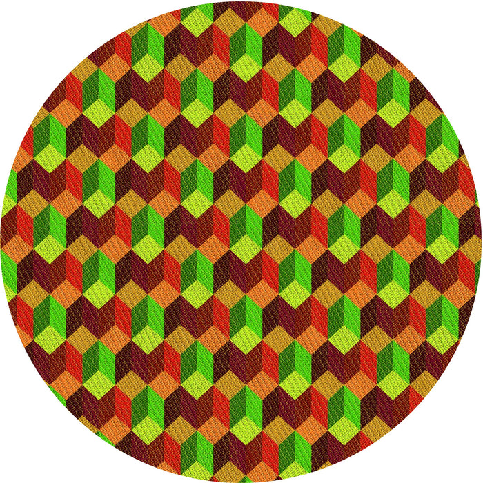 Square Patterned Pistachio Green Rug, pat814yw