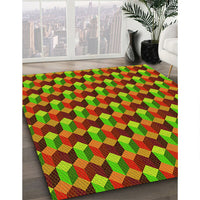 Patterned Pistachio Green Rug, pat814yw