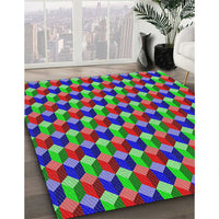 Patterned Green Modern Rug, pat814