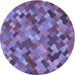 Square Machine Washable Transitional Purple Mimosa Purple Rug in a Living Room, wshpat815blu