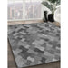 Machine Washable Transitional Carbon Gray Rug in a Family Room, wshpat815gry