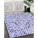 Patterned Blue Rug in Family Room, pat816blu