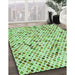 Patterned Mint Green Rug in Family Room, pat816grn