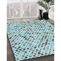 Patterned Rat Gray Rug, pat816lblu