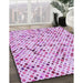 Patterned Crimson Purple Rug in Family Room, pat816pur