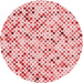 Square Patterned Light Red Pink Rug, pat816rd