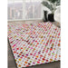 Patterned Rust Pink Novelty Rug in Family Room, pat816