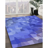 Patterned Sky Blue Rug, pat817blu