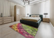 Patterned Brown Rug in a Bedroom, pat817brn