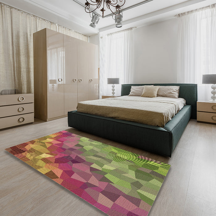 Patterned Brown Rug in a Bedroom, pat817brn