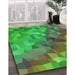 Machine Washable Transitional Seaweed Green Rug in a Family Room, wshpat817grn