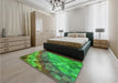 Patterned Seaweed Green Rug in a Bedroom, pat817grn