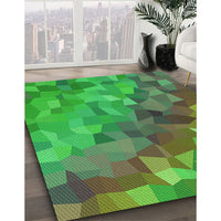 Patterned Seaweed Green Rug, pat817grn