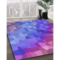 Patterned Medium Slate Blue Rug, pat817pur