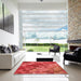 Machine Washable Transitional Red Rug in a Kitchen, wshpat817rd