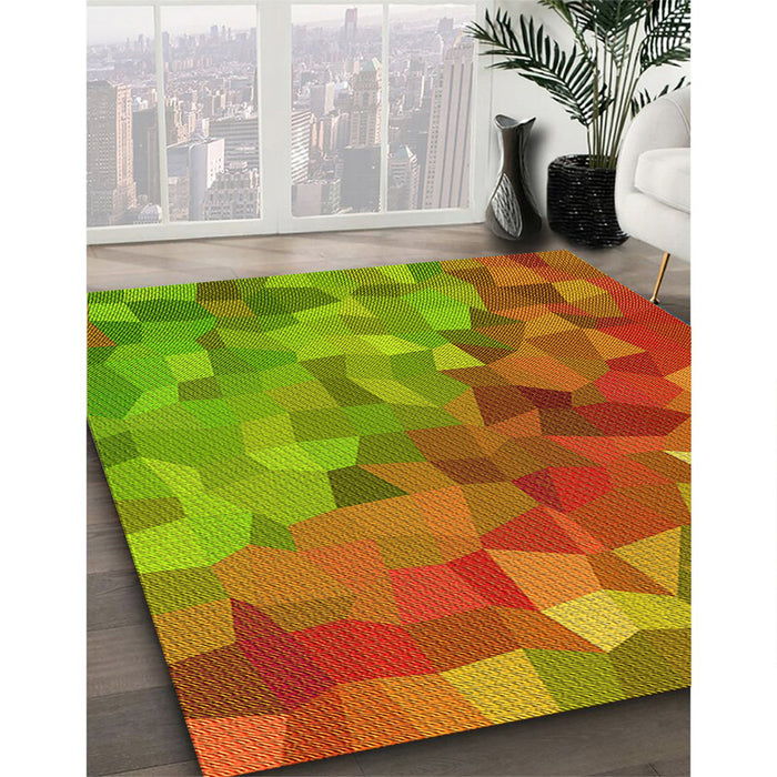 Machine Washable Transitional Pistachio Green Rug in a Family Room, wshpat817yw