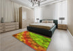 Patterned Pistachio Green Rug in a Bedroom, pat817yw