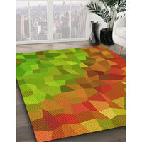 Patterned Pistachio Green Rug, pat817yw