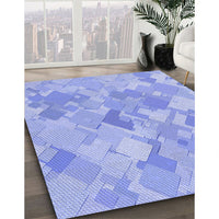 Patterned Sky Blue Rug, pat818blu