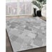 Machine Washable Transitional Platinum Silver Gray Rug in a Family Room, wshpat818gry